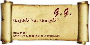 Gajdács Gergő névjegykártya